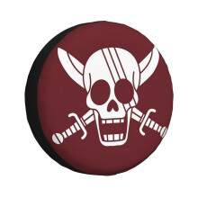 (Red Hair Pirates Jolly Roger_1973) Spare Tire Cover for RV Trailer, Waterproof Wheel Covers Protectors Camper Fit for Jeep Wrangler Rv SUV Van Truck Travel Vehicle / 14 15 16 17 Inch