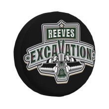 (Reeves Excavation_7074) Spare Tire Cover for RV Trailer, Waterproof Wheel Covers Protectors Camper Fit for Jeep Wrangler Rv SUV Van Truck Travel Vehicle / 14 15 16 17 Inch