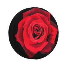 (Red Rose _193) Spare Tire Cover for RV Trailer, Waterproof Wheel Covers Protectors Camper Fit for Jeep Wrangler Rv SUV Van Truck Travel Vehicle / 14 15 16 17 Inch