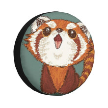 (Red Panda Happy_5958) Spare Tire Cover for RV Trailer, Waterproof Wheel Covers Protectors Camper Fit for Jeep Wrangler Rv SUV Van Truck Travel Vehicle / 14 15 16 17 Inch