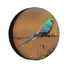 (Red Rumped Parrot_111) Spare Tire Cover for RV Trailer, Waterproof Wheel Covers Protectors Camper Fit for Jeep Wrangler Rv SUV Van Truck Travel Vehicle / 14 15 16 17 Inch