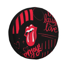 (Red On Black_5457) Spare Tire Cover for RV Trailer, Waterproof Wheel Covers Protectors Camper Fit for Jeep Wrangler Rv SUV Van Truck Travel Vehicle / 14 15 16 17 Inch