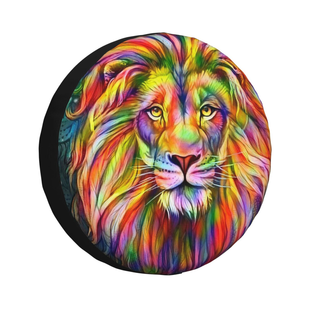 (Rainbow Lion_585) Spare Tire Cover for RV Trailer, Waterproof Wheel Covers Protectors Camper Fit for Jeep Wrangler Rv SUV Van Truck Travel Vehicle /-image-OPC-PGN7KCD-NEW