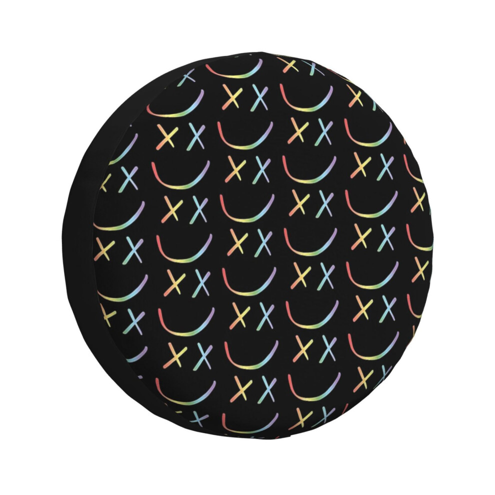 (Rainbow Smiley Louis Tomlinson Black_3105) Spare Tire Cover For Rv Trailer, Waterproof Wheel Covers Protectors Camper Fit For Jeep Wrangler Rv Suv Va 6931076142988
