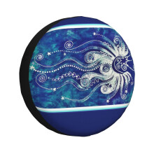 (Teal And Purple Moonbeams_3423) Spare Tire Cover for RV Trailer, Waterproof Wheel Covers Protectors Camper Fit for Jeep Wrangler Rv SUV Van Truck Travel Vehicle / 14 15 16 17 Inch