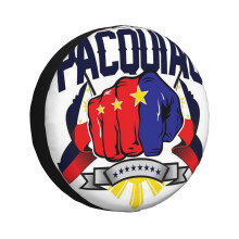 (TEAM PACQUIAO_5047) Spare Tire Cover for RV Trailer, Waterproof Wheel Covers Protectors Camper Fit for Jeep Wrangler Rv SUV Van Truck Travel Vehicle / 14 15 16 17 Inch