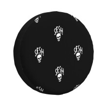 (Team Sesh Logo_900) Spare Tire Cover for RV Trailer, Waterproof Wheel Covers Protectors Camper Fit for Jeep Wrangler Rv SUV Van Truck Travel Vehicle / 14 15 16 17 Inch