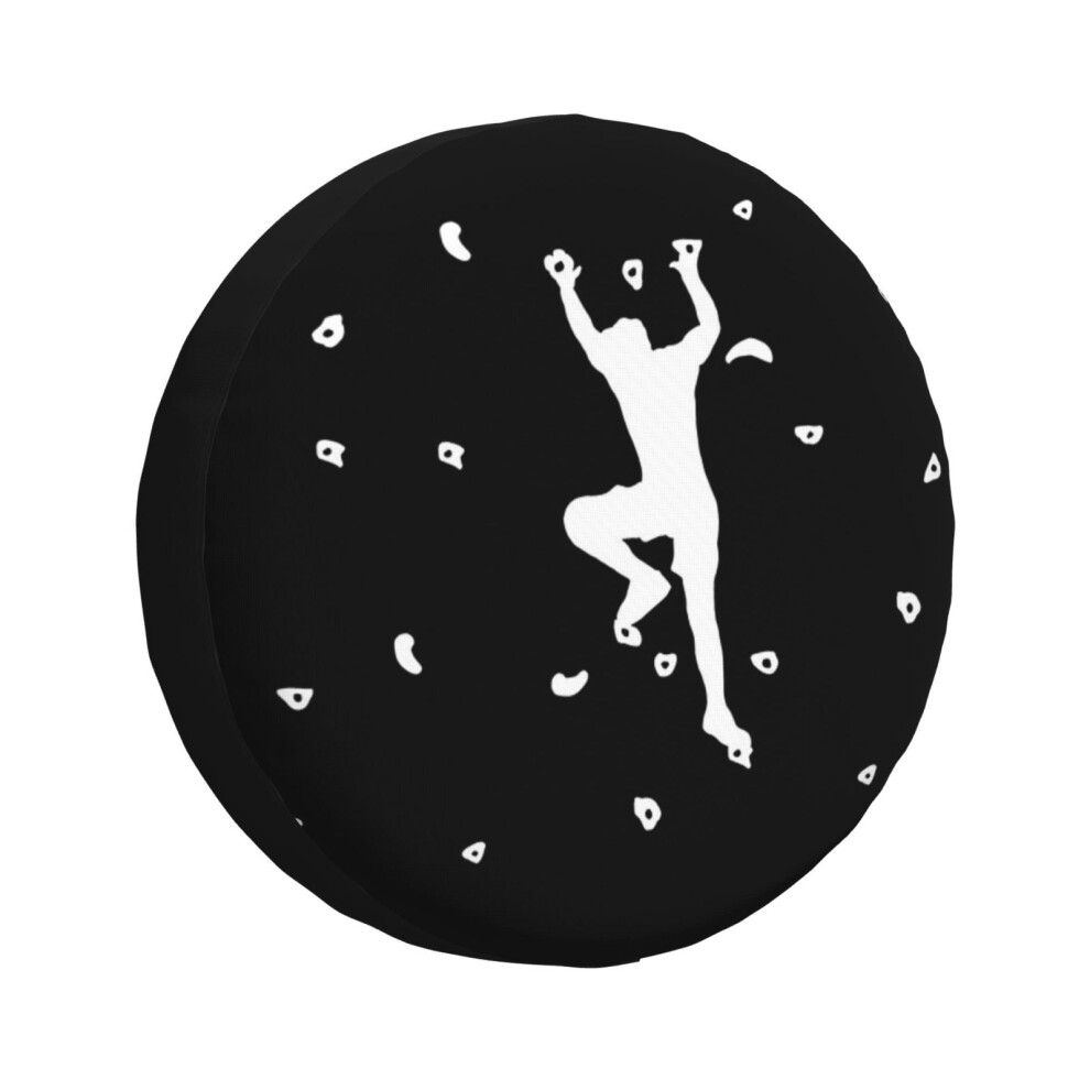 (Mann Climbing Or Bouldering On Climbing Wall_2441) Spare Tire Cover For Rv Trailer, Waterproof Wheel Covers Protectors Camper Fit For Jeep Wrangler R 6931076118310