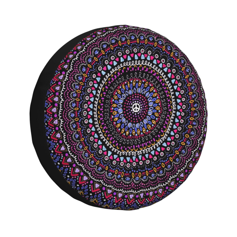 (Mandala Peace Pink_4122) Spare Tire Cover For Rv Trailer, Waterproof Wheel Covers Protectors Camper Fit For Jeep Wrangler Rv Suv Van Truck Travel Veh 6931076118471