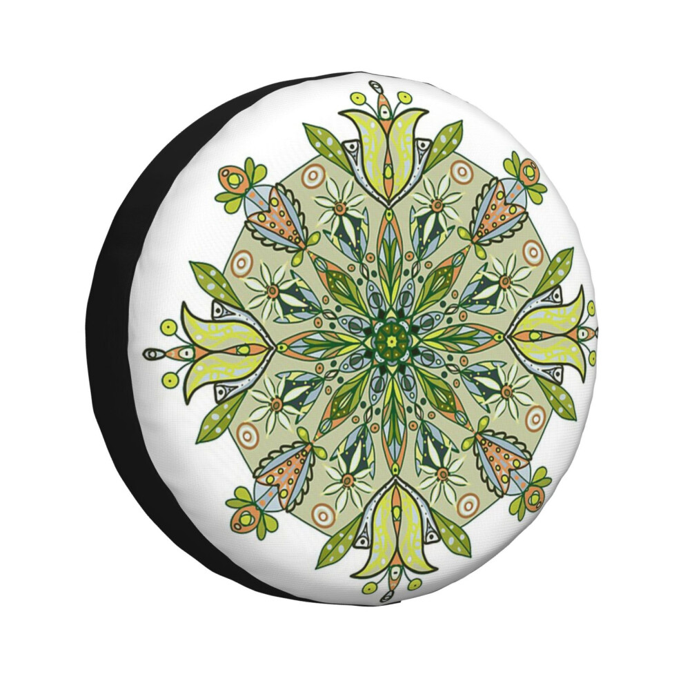 (Mandala Spring In The Cottage Garden_7016) Spare Tire Cover For Rv Trailer, Waterproof Wheel Covers Protectors Camper Fit For Jeep Wrangler Rv Suv Va 6931076118457
