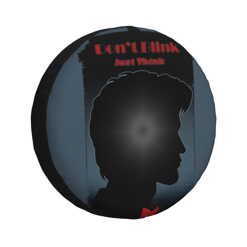 (Syymas - Don't Blink Just Think - Art_449) Spare Tire Cover For Rv Trailer, Waterproof Wheel Covers Protectors Camper Fit For Jeep Wrangler Rv Black 6931076149819