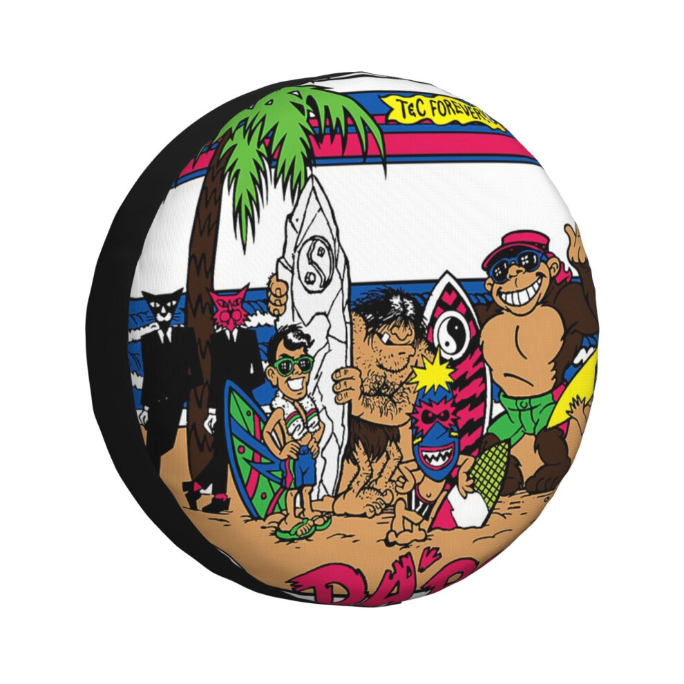 (T&C Hawaii Da Boys Town And Country Surf Designs Ape Surfing Joe Cool Tiki Surfers Primal Urges_1739) Spare Tire Cover For Rv Trailer, Waterproof Whe 6931076149802