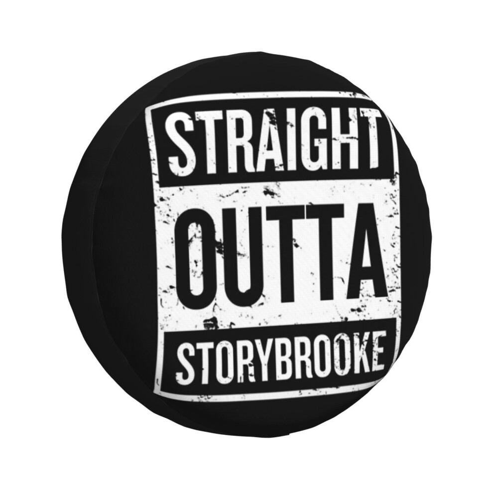 (Straight Outta Storybrooke - Words_3655) Spare Tire Cover For Rv Trailer, Waterproof Wheel Covers Protectors Camper Fit For Jeep Wrangler Rv Su White 6931076151638