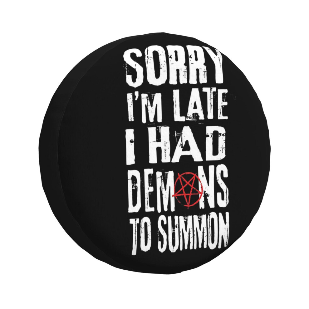 (Summon Demons Satanic Hail Satan Pentagram _605) Spare Tire Cover For Rv Trailer, Waterproof Wheel Covers Protectors Camper Fit For Jeep Wrangler Rv 6931076151003