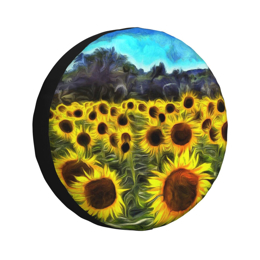 (Sunflowers Van Gogh_153) Spare Tire Cover For Rv Trailer, Waterproof Wheel Covers Protectors Camper Fit For Jeep Wrangler Rv Suv Van Truck Travel Veh 6931076150860
