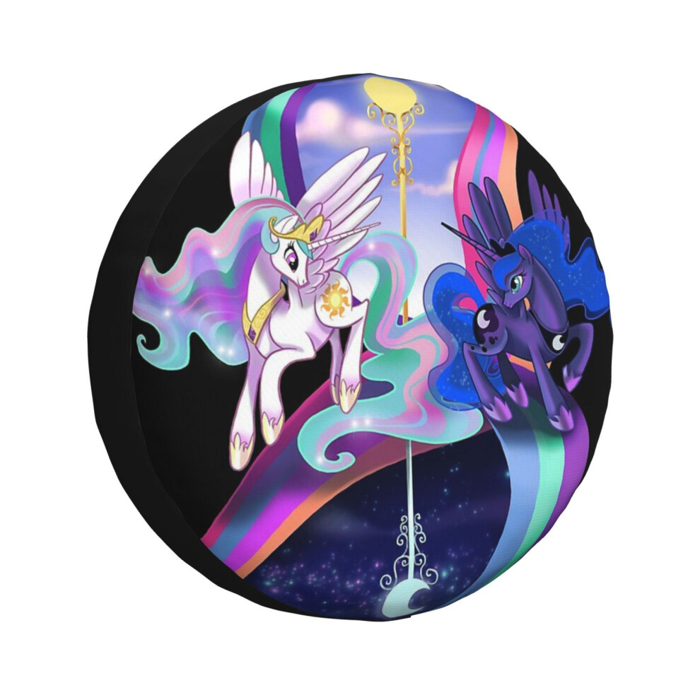 (Sun And Moon Sisters- MLP_3281) Spare Tire Cover for RV Trailer, Waterproof Wheel Covers Protectors Camper Fit for Jeep Wrangler Rv SUV Van Truck Tra-image-OPC-PGN7MS5-NEW