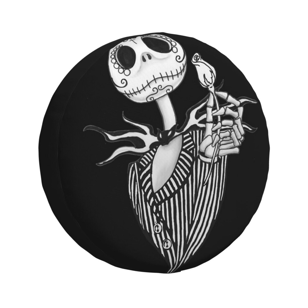 (Sugar Skull Jack Skellington_64) Spare Tire Cover For Rv Trailer, Waterproof Wheel Covers Protectors Camper Fit For Jeep Wrangler Rv Suv Van Truck Tr 6931076151164