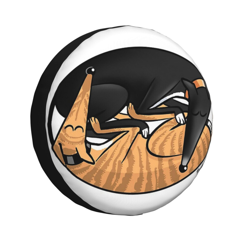 (Yin Yang Hounds A Redbubble Exclusive Design_4312) Spare Tire Cover For Rv Trailer, Waterproof Wheel Covers Protectors Camper Fit For Jeep Wrangler R 6931076154998