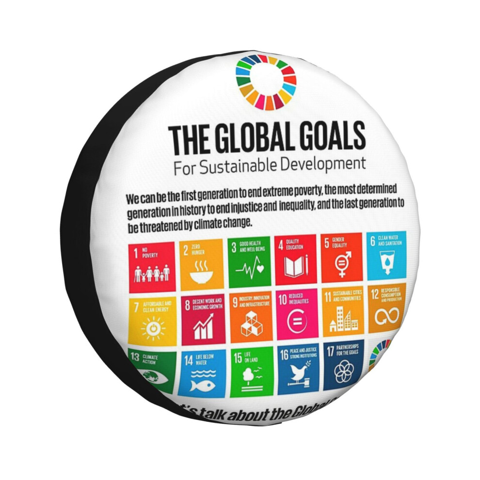 (Un Sdgs United Nations Sustainable Development Goals Let's Talk About The Global Goals_5976) Spare Tire Cover For Rv Trailer, Waterproof Wheel Covers 6931076161699