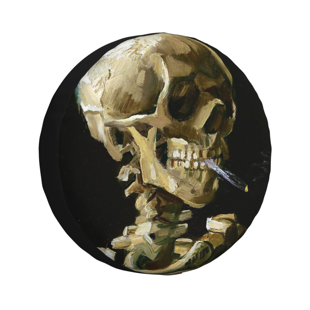 (Vincent Van Gogh Head Of A Skeleton With A Burning Cigarette_346) Spare Tire Cover For Rv Trailer, Waterproof Wheel Covers Protectors Camper Fit For 6931076160029