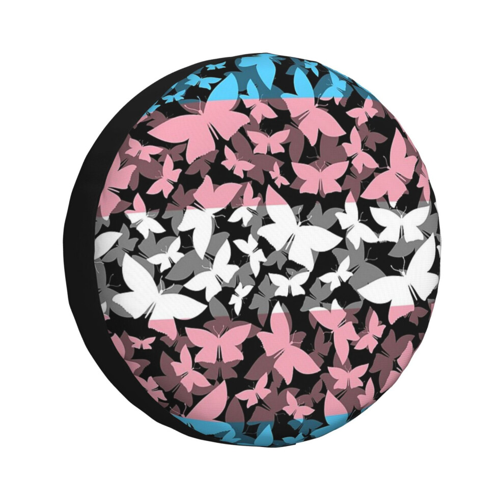 (Veil Of Butterflies, Pride Series - Transgender_6582) Spare Tire Cover For Rv Trailer, Waterproof Wheel Covers Protectors Camper Fit For Jeep Wrangle 6931076160326