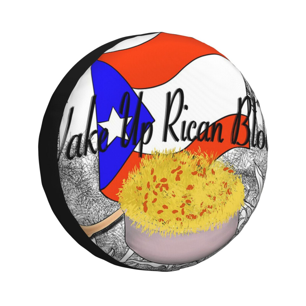 (Wake Up Rican Blood_122) Spare Tire Cover For Rv Trailer, Waterproof Wheel Covers Protectors Camper Fit For Jeep Wrangler Rv Suv Van Truck Travel Veh 6931076158941