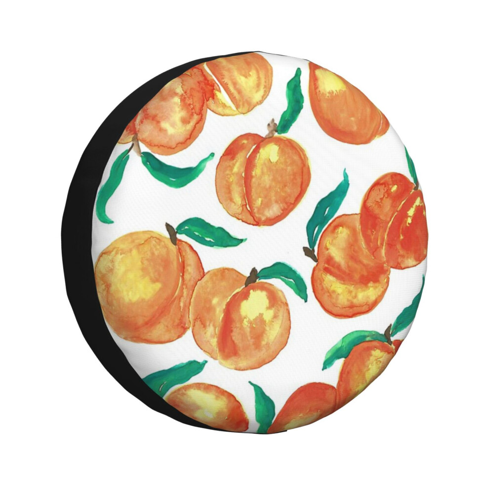 (Watercolor Peaches_2724) Spare Tire Cover For Rv Trailer, Waterproof Wheel Covers Protectors Camper Fit For Jeep Wrangler Rv Suv Van Truck Travel Veh 6931076158460