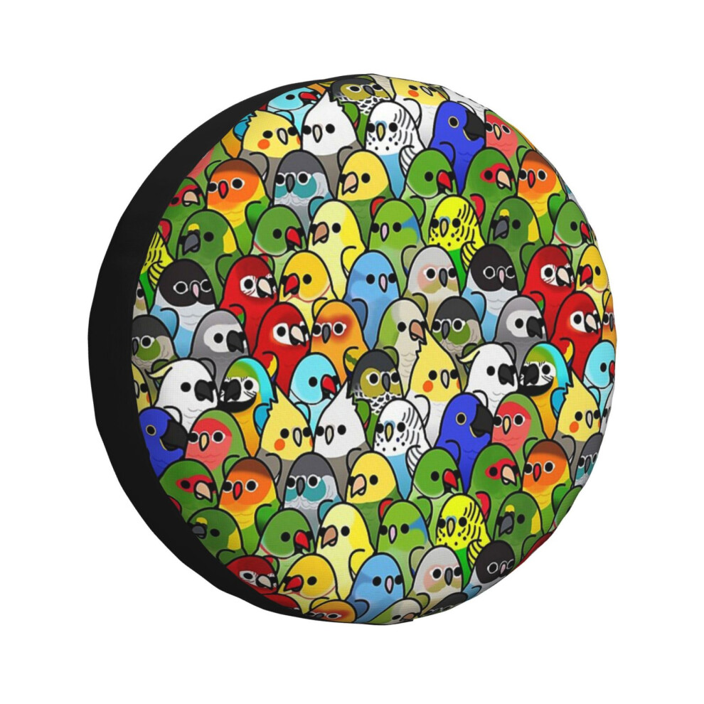 (Too Many Birds! Bird Squad_13) Spare Tire Cover For Rv Trailer, Waterproof Wheel Covers Protectors Camper Fit For Jeep Wrangler Rv Suv Van Truck Trav 6931076163938