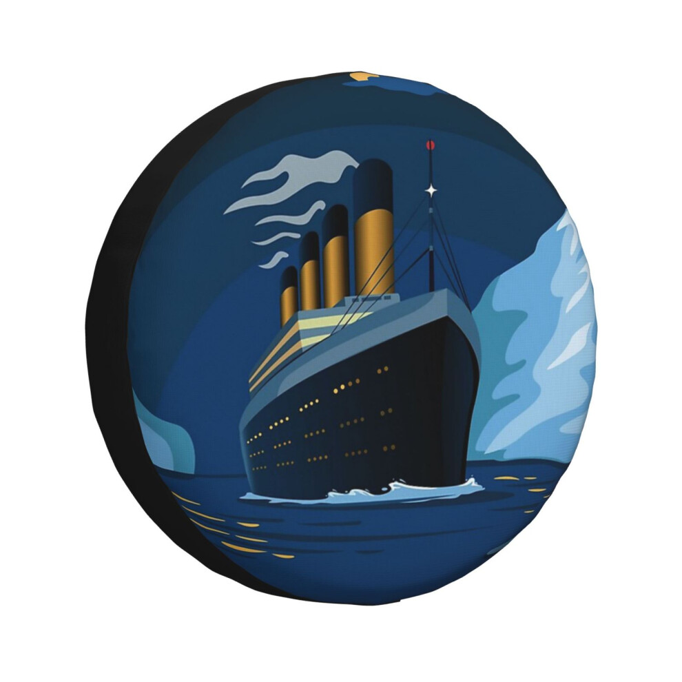(Titanic Ship_1854) Spare Tire Cover For Rv Trailer, Waterproof Wheel Covers Protectors Camper Fit For Jeep Wrangler Rv Suv Van Truck Travel Vehicle / 6931076164508