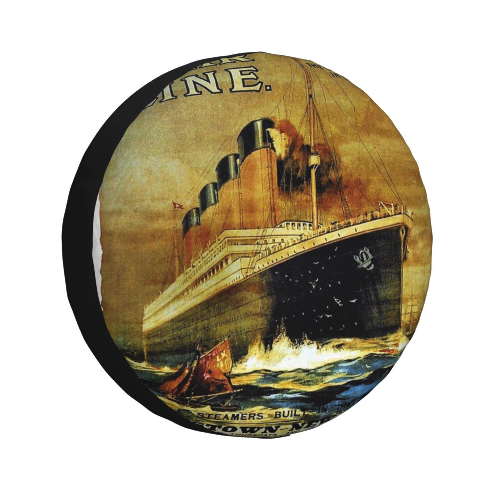 (Titanic Sailing Ship Cruise Vintage_1343) Spare Tire Cover For Rv Trailer, Waterproof Wheel Covers Protectors Camper Fit For Jeep Wrangler Rv Suv Van 6931076164492