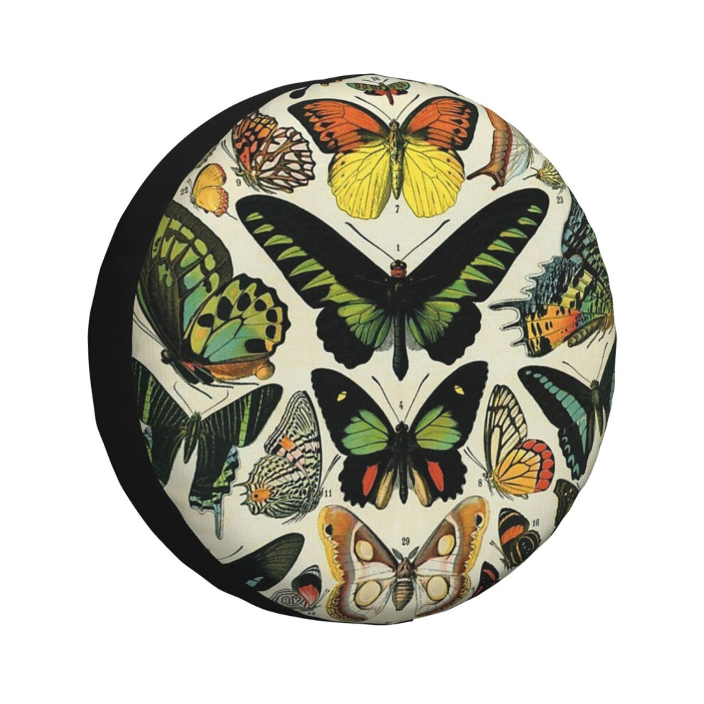 (Vintage Butterflies - Darkacademia_2877) Spare Tire Cover For Rv Trailer, Waterproof Wheel Covers Protectors Camper Fit For Jeep Wrangler Rv Suv Van 6931076159900