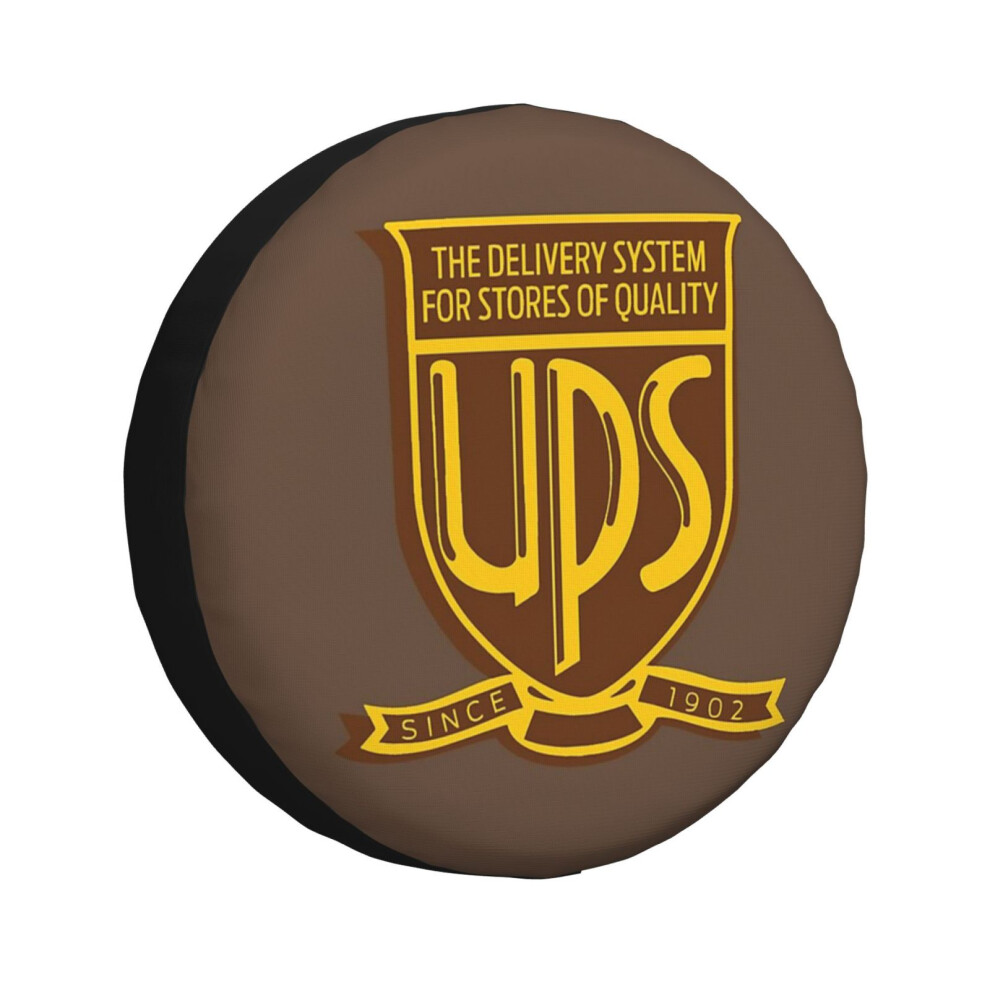 (Vintage Old School Parcel Courier United Postal Mail Delivery Service Retro Emblem_6562) Spare Tire Cover For Rv Trailer, Waterproof Wheel Covers Pro 6931076159702