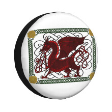 (Welsh Dragon - Y Ddraig Goch_3275) Spare Tire Cover for RV Trailer, Waterproof Wheel Covers Protectors Camper Fit for Jeep Wrangler Rv SUV Van Truck Travel Vehicle / 14 15 16 17 Inch