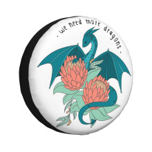(We Need More Dragons_3339) Spare Tire Cover for RV Trailer, Waterproof Wheel Covers Protectors Camper Fit for Jeep Wrangler Rv SUV Van Truck Travel Vehicle / 14 15 16 17 Inch
