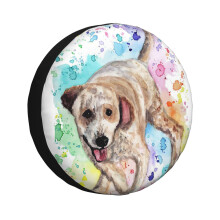 (Watercolour Cavoodle_6284) Spare Tire Cover for RV Trailer, Waterproof Wheel Covers Protectors Camper Fit for Jeep Wrangler Rv SUV Van Truck Travel Vehicle / 14 15 16 17 Inch