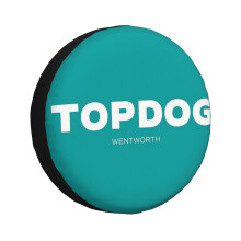 (WENTWORTH - Top Dog_434) Spare Tire Cover for RV Trailer, Waterproof Wheel Covers Protectors Camper Fit for Jeep Wrangler Rv SUV Van Truck Travel Vehicle / 14 15 16 17 Inch