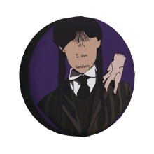 (Wednesday Addams Collection #17_2109) Spare Tire Cover for RV Trailer, Waterproof Wheel Covers Protectors Camper Fit for Jeep Wrangler Rv SUV Van Truck Travel Vehicle / 14 15 16 17 Inch