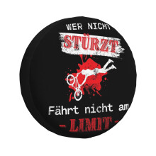 (Wer Nicht Stürzt Fährt Nicht Am Limit_3322) Spare Tire Cover for RV Trailer, Waterproof Wheel Covers Protectors Camper Fit for Jeep Wrangler Rv SUV Van Truck Travel Vehicle / 14 15 16 17 Inch
