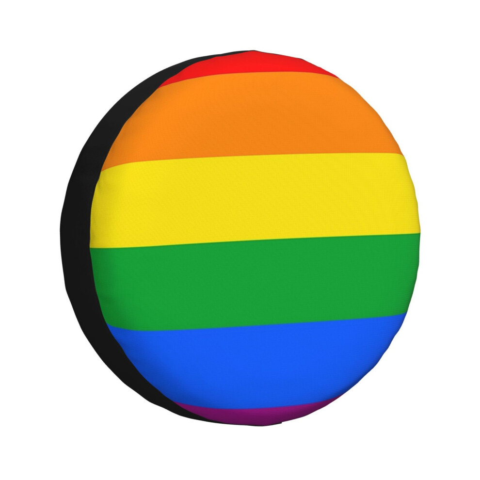(Traditional Lgbtq+ Pride Flag_3063) Spare Tire Cover For Rv Trailer, Waterproof Wheel Covers Protectors Camper Fit For Jeep Wrangler Rv Suv Van Truck 6931076163457