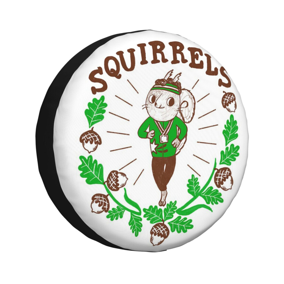(Squirrels And Acorn Wreath_6585) Spare Tire Cover For Rv Trailer, Waterproof Wheel Covers Protectors Camper Fit For Jeep Wrangler Rv Suv Van Truck Tr 6931076152864