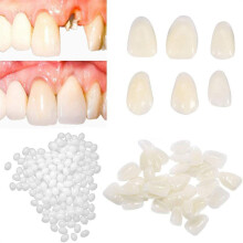 Temporary dental crown for front teeth, universal for all tooth types, ceramic teeth whitening, dental care aid, dental rehabilitation set.