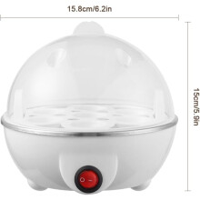 Egg Cooker for 7 Eggs – Electric Egg Cooker with Measuring Cup, Portable Quick Egg Poacher with Automatic Shut-Off, Breakfast Maker for Hom