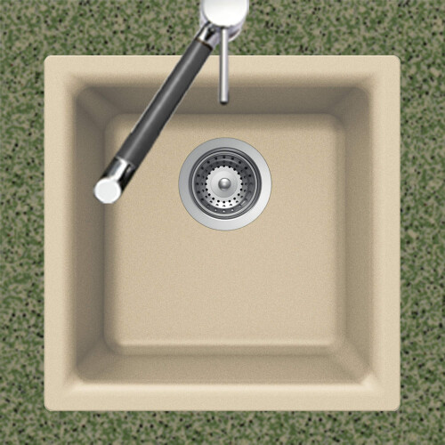 HOUZER E-100 Sand Quartztone Sink, Biscuit 1