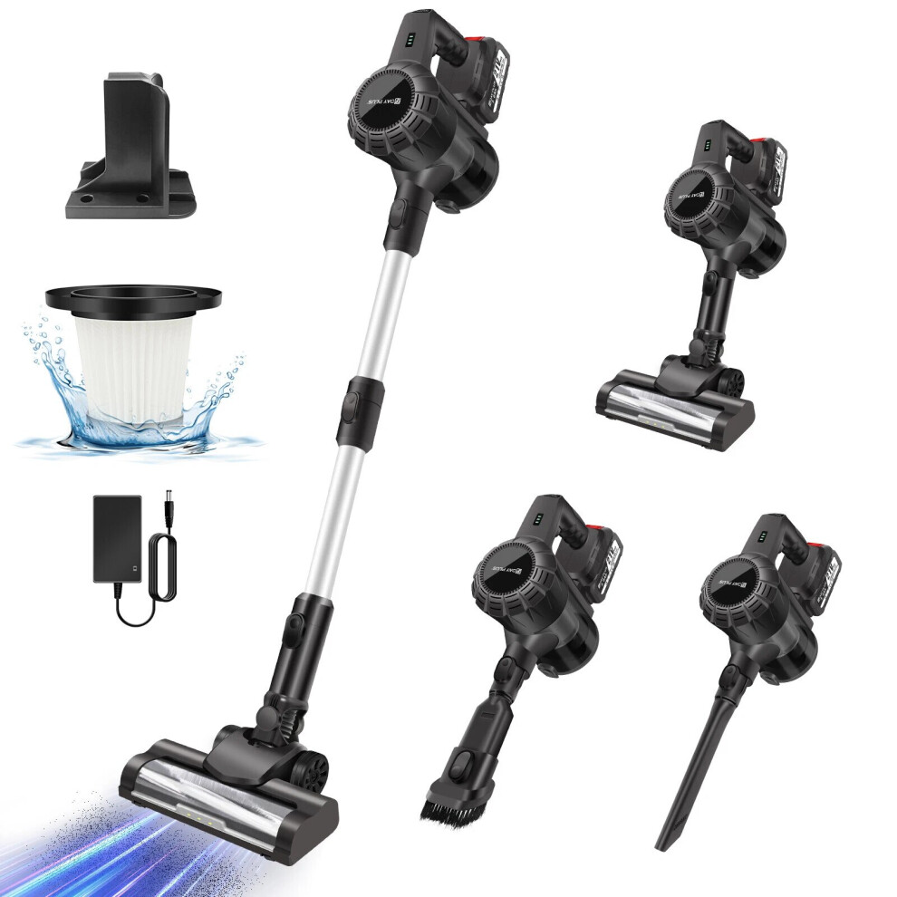 Stick Vacuum Cleaner 3 in 1 Upright & Handheld Coldless Vacuum Cleaner Lightweight Design for Multi-Surface Floor Cleaning with 2pcs Batteries