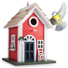 Gardigo Nesting Box Country House made of wood | Decorative bird house to hang up | Nesting aid, bird house for garden, balcony, patio
