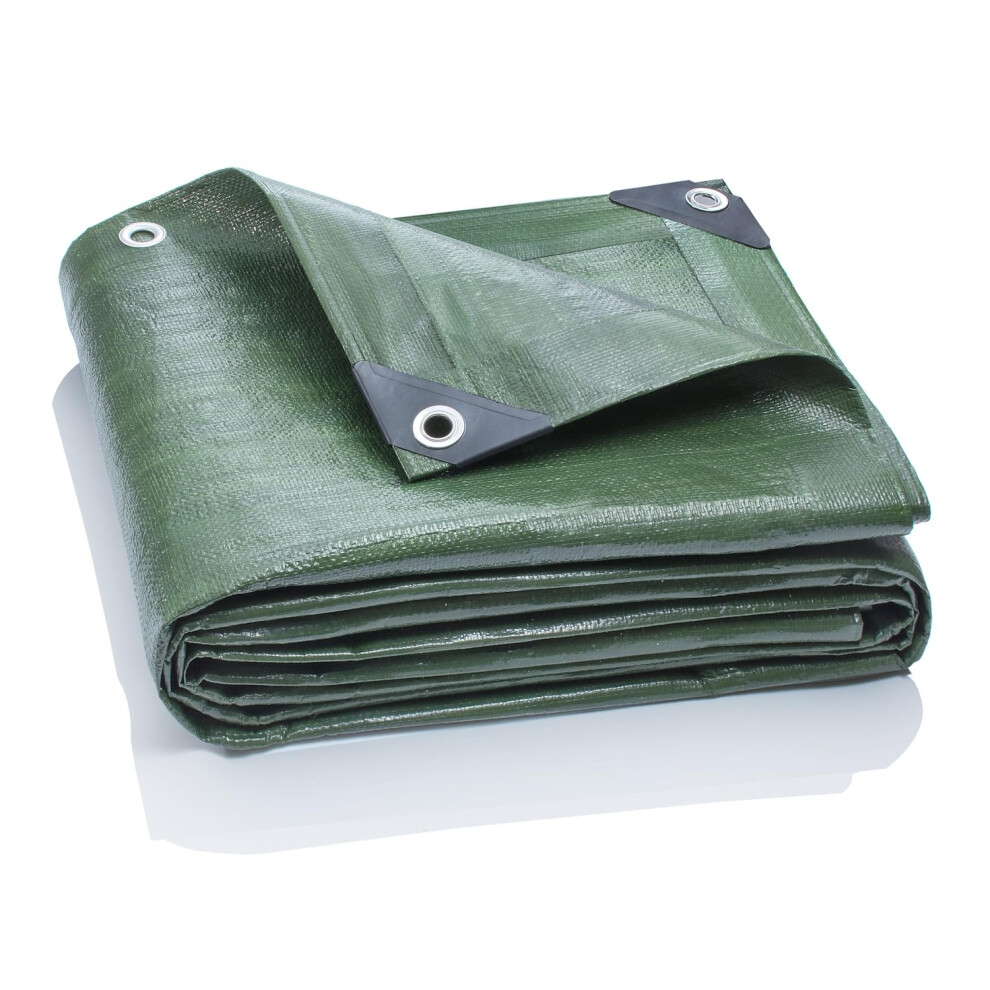 Gardenmate 5M X 6M 120G/M? Green Tarpaulin - Waterproof, Uv-Protected, Tear-Resistant 5051218904654