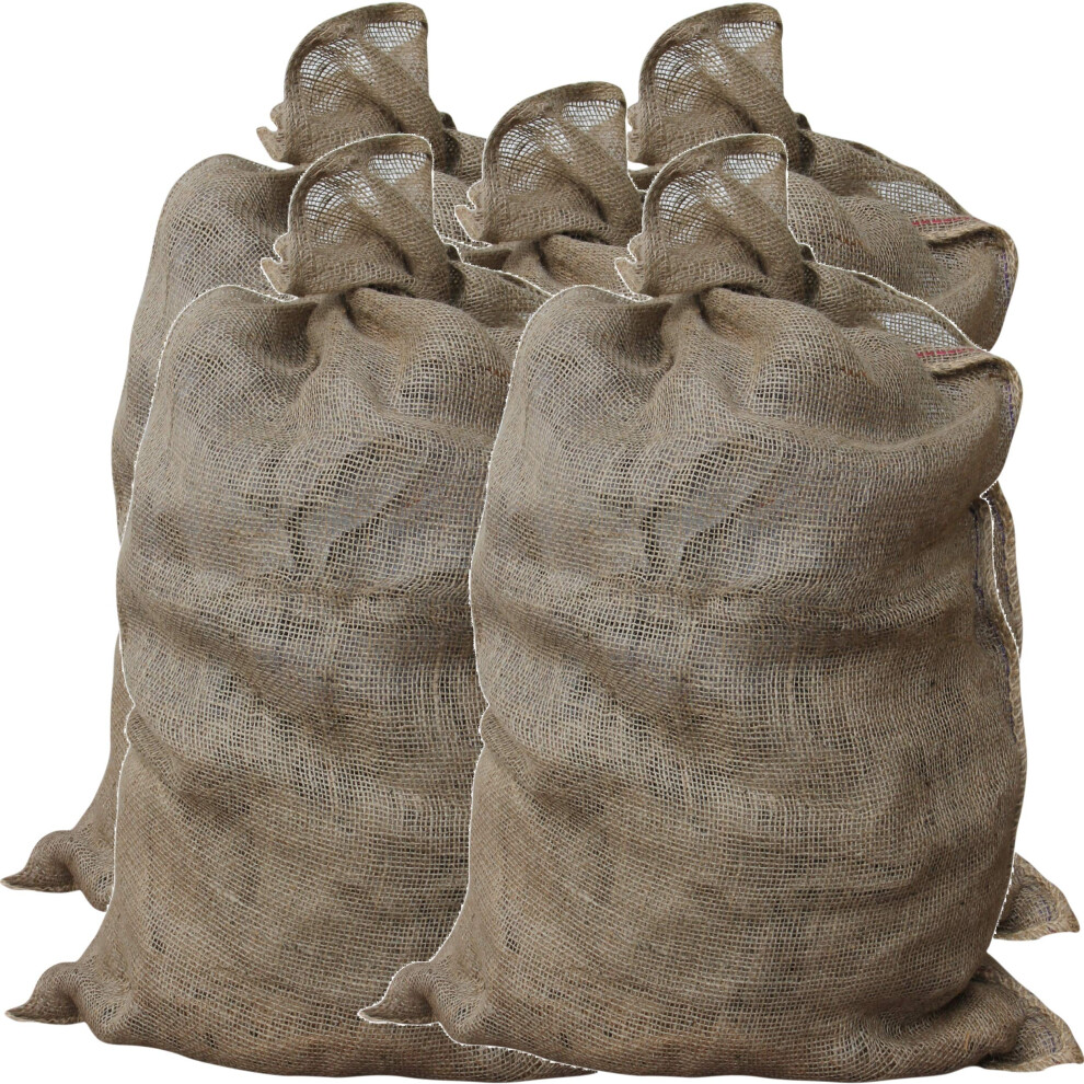 Gardenmate Pack Of 10 Universal Large Hessian Jute Sacks, Each Bag 105X60 Cm, Large Hessian Bags Made Of 200Gsm Fabric - Burlap Sack Suitable For