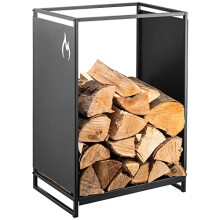 Kos Design Firewood Log Rack- Durable Heavy Duty Firewood Rack for Indoor or Outdoor Use- Fireplace Log Holder with Elegant, Matte Black Coated,
