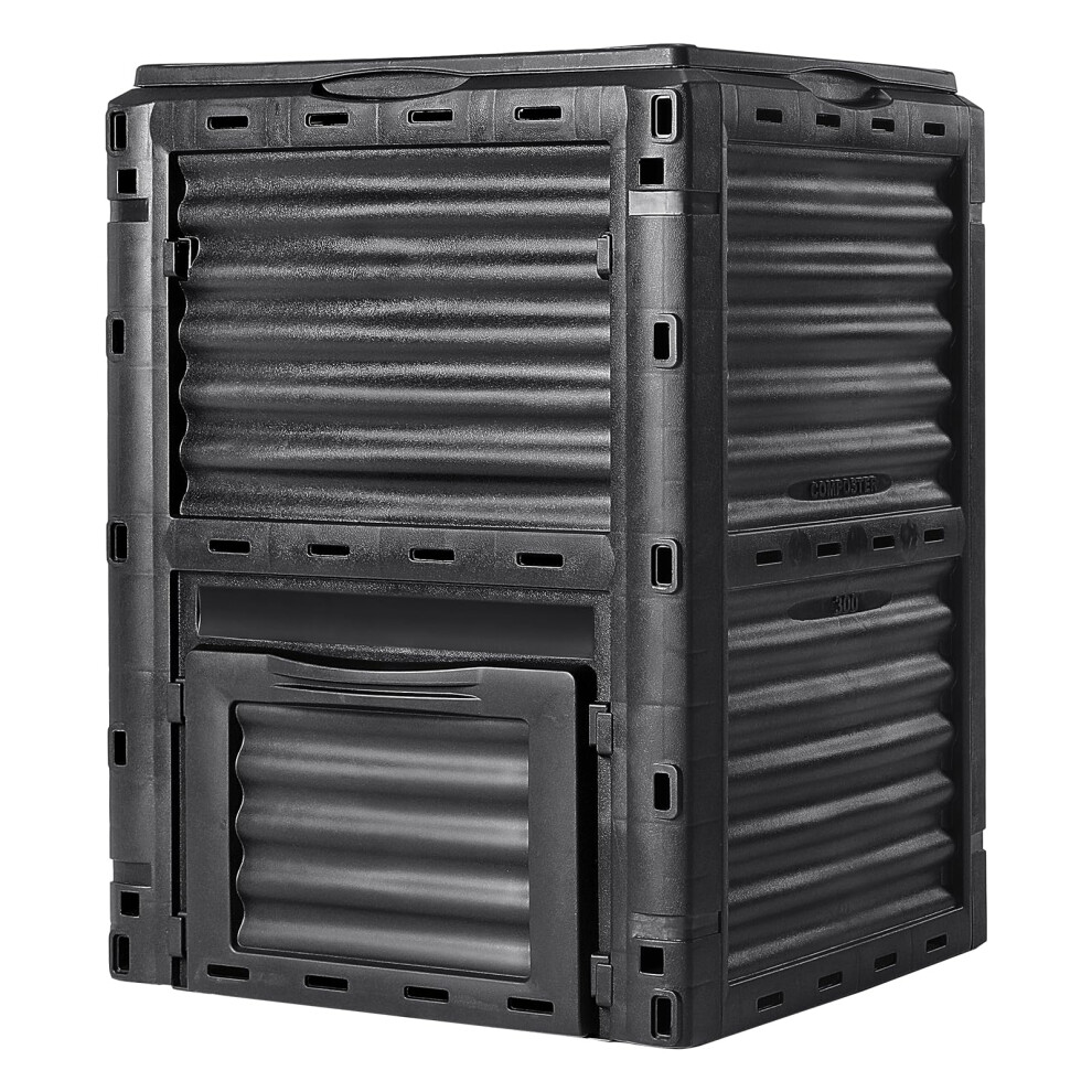 VEVOR Garden Compost Bin 80 Gal, BPA Free Composter, Large Capacity Outdoor Composting Bin with Top Lid and Bottom Door, Easy Assembling, Lightweight,
