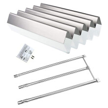 GFTIME 7508 Burner & Flavorizer Bars 7537 stainless steel Replacement for Weber Spirit E310 E320 (2007-2012 with SIDE burner knobs), Spirit 700, Weber